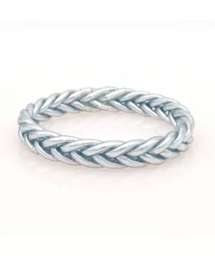 BOUDDHISTE Jonc tressé argent