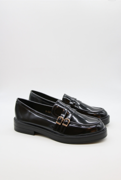 Mocassins Jacob Vernis Noir Double Bride | Sud Access