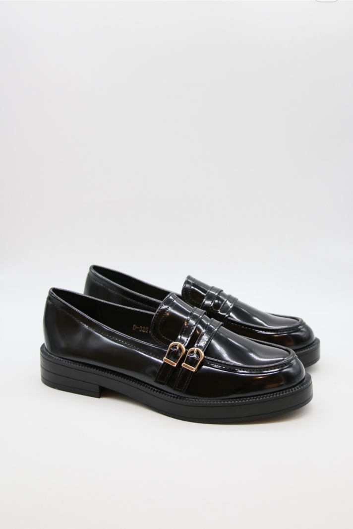 Mocassins Jacob Vernis Noir Double Bride | Sud Access