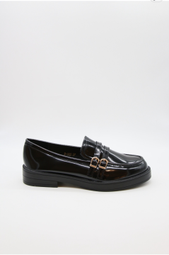 Mocassins Jacob Vernis Noir Double Bride | Sud Access