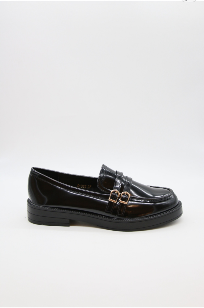 Mocassins Jacob Vernis Noir Double Bride | Sud Access
