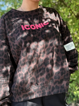 Sweat Léopard Iconic Femme Écritures Fluo | Sud Access Sweat Léopard Iconic Femme Écritures Fluo | Sud Access