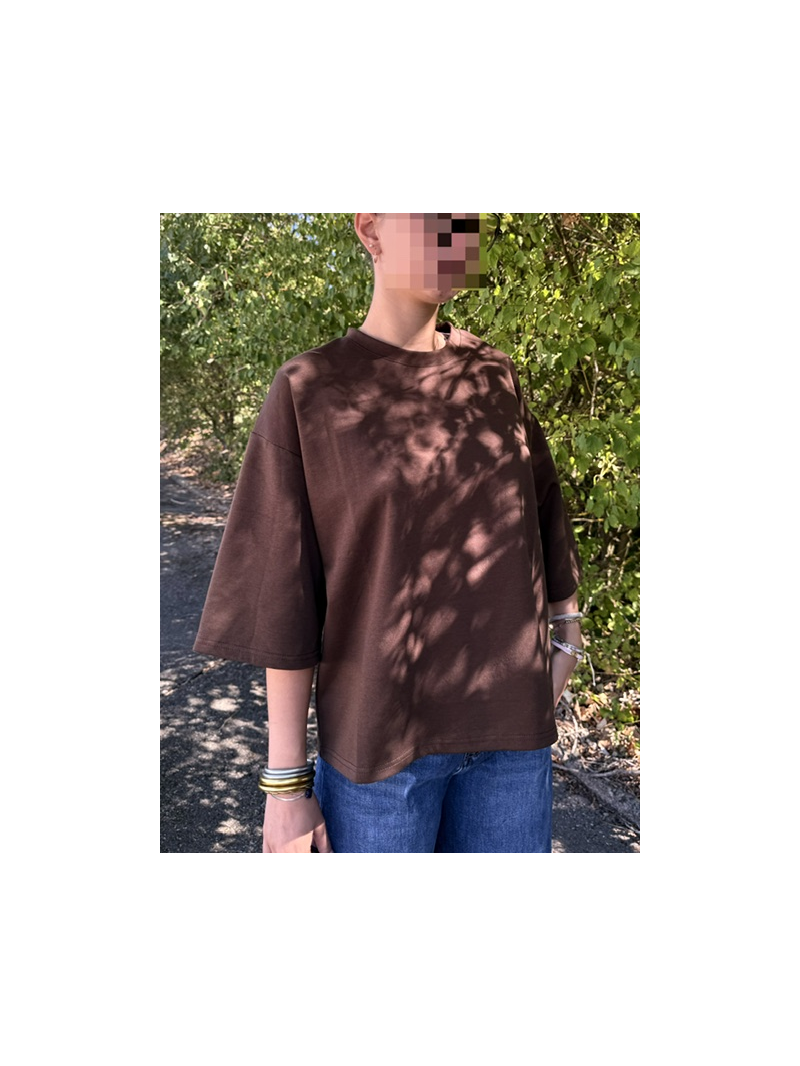 T-shirt Cœur Strass Chocolat Femme Dos Ajouré | Sud Access T-shirt Cœur Strass Chocolat Femme Dos Ajouré | Sud Access