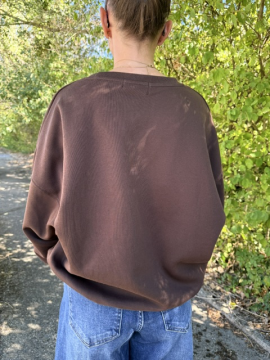 Sweat Cœur Chocolat Femme Col Rond Ajouré | Sud Access