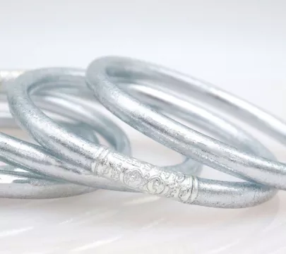 BOUDDHISTE Jonc argent BOUDDHISTE Jonc argent