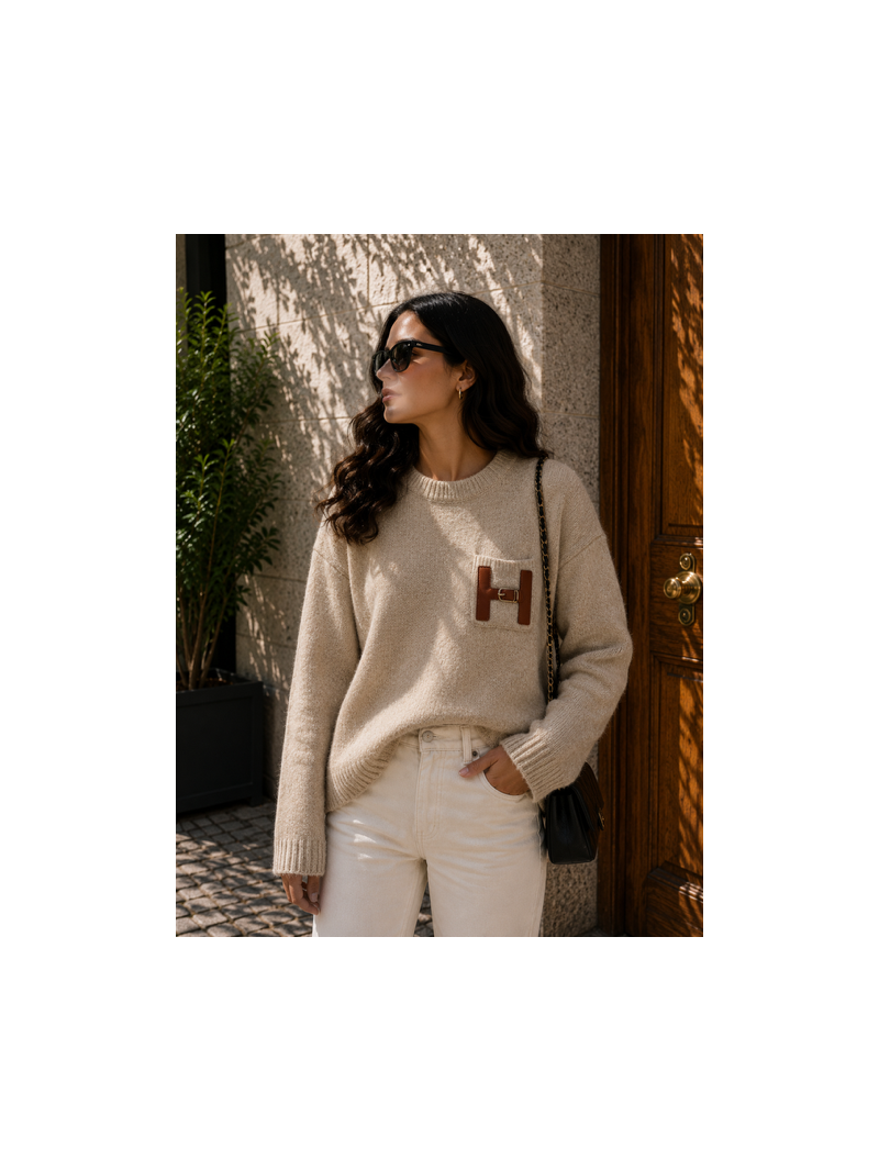 Pull H Femme Coupe Loose Droite Col Rond | Sud Access