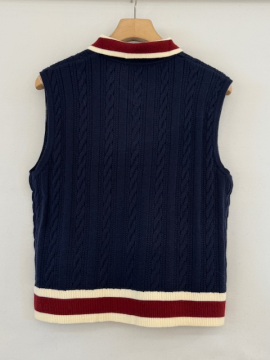 Pull Aaron Marine Sans Manches à Torsades | Sud Access