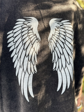 T-shirt Angel Noir Grisé Femme Ailes dans le Dos | Sud Access T-shirt Angel Noir Grisé Femme Ailes dans le Dos | Sud Access