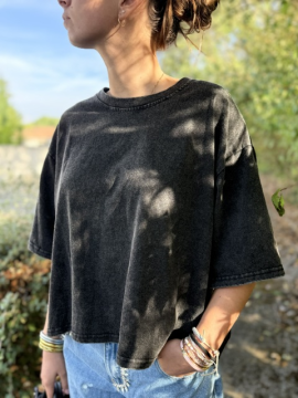 T-shirt Angel Noir Grisé Femme Ailes dans le Dos | Sud Access T-shirt Angel Noir Grisé Femme Ailes dans le Dos | Sud Access