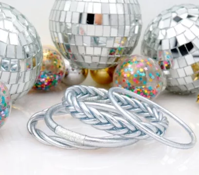 BOUDDHISTE Jonc tressé argent BOUDDHISTE Jonc tressé argent