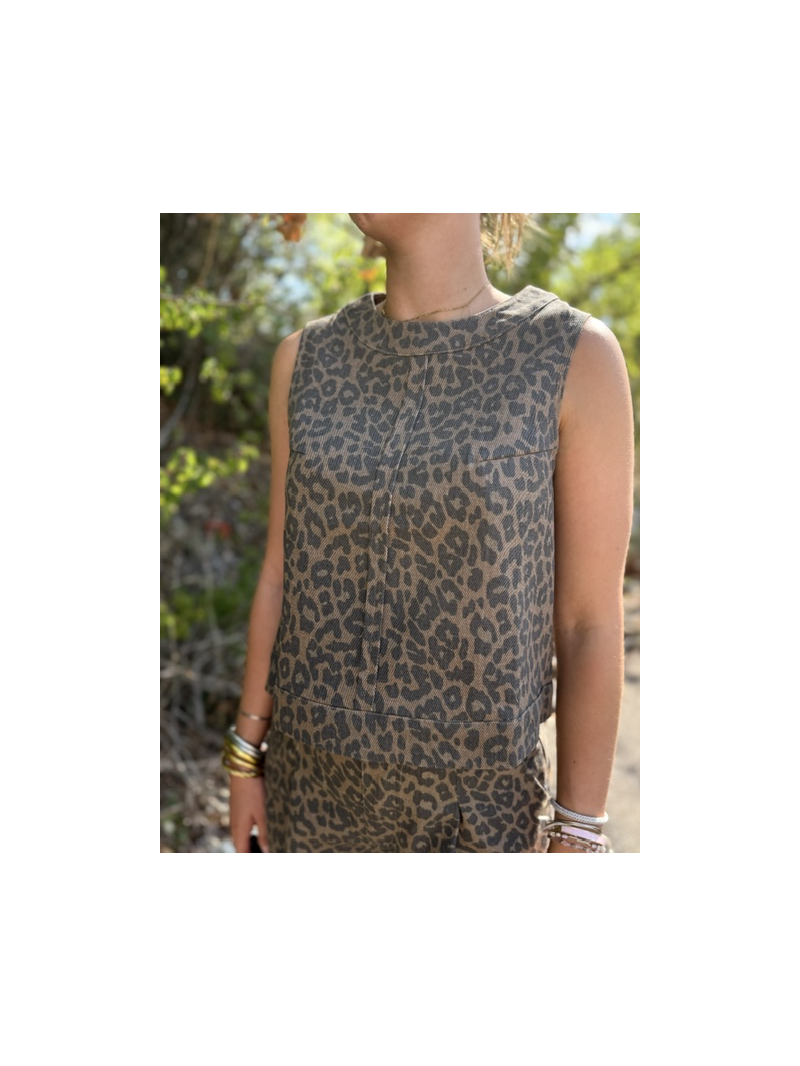Top Léo Scott Femme Imprimé Léopard | Sud Access Top Léo Scott Femme Imprimé Léopard | Sud Access