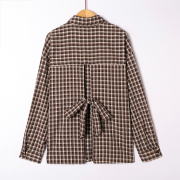 Chemise Harisson à carreaux chocolat avec nœuds au dos | Sud Access
