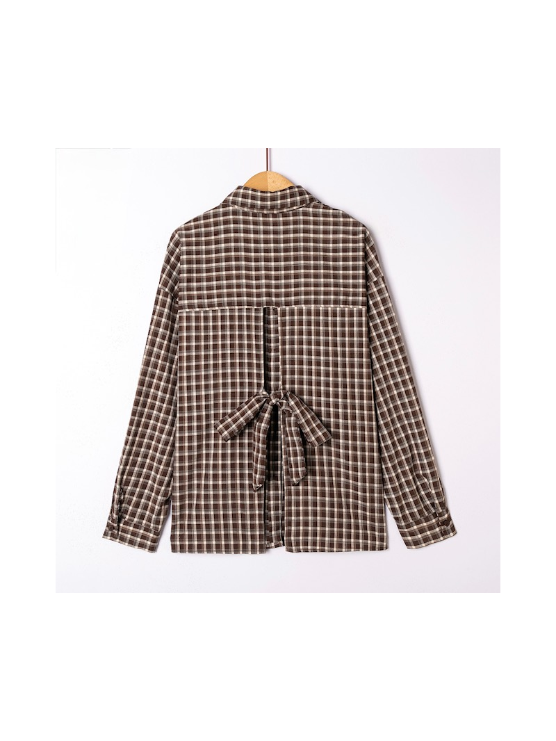 Chemise Harisson à carreaux chocolat avec nœuds au dos | Sud Access Chemise Harisson à carreaux chocolat avec nœuds au dos | Sud Access
