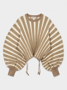 Pull June doré et écru femme – Rayures et coupe ample | Sud Access