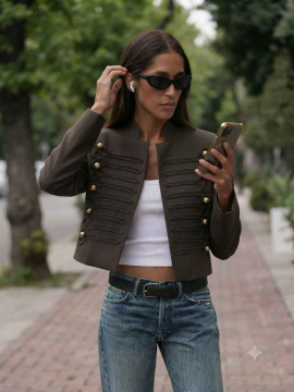 Veste Jackson marron Femme Style Officier | Sud Access