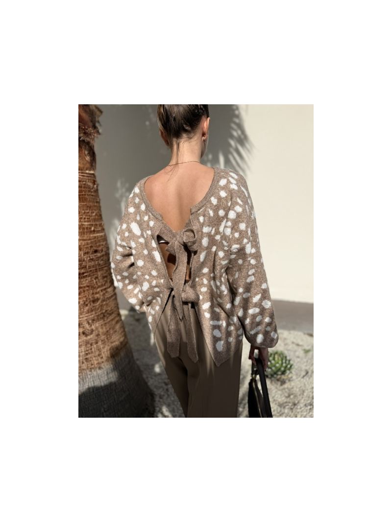 Pull Bambi femme – Motif animalier et nœuds au dos | Sud Access Pull Bambi femme – Motif animalier et nœuds au dos | Sud Access