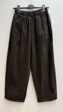Pantalon velours léopard marron forme ballon | Sud Access