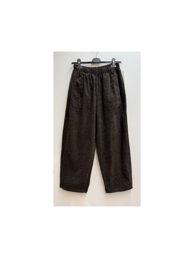 Pantalon velours léopard marron forme ballon | Sud Access Pantalon velours léopard marron forme ballon | Sud Access