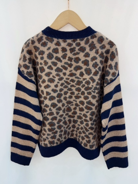 VALENTINO Pull léopard marine VALENTINO Pull léopard marine