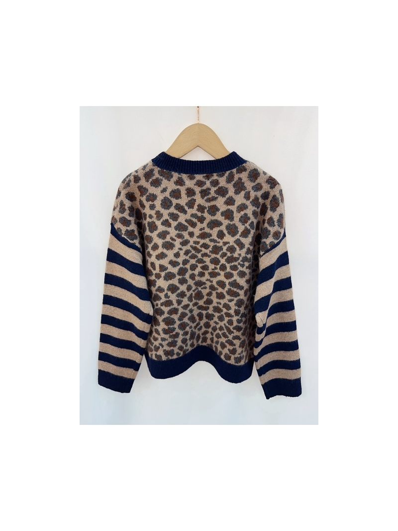 VALENTINO Pull léopard marine VALENTINO Pull léopard marine