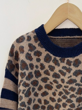 VALENTINO Pull léopard marine