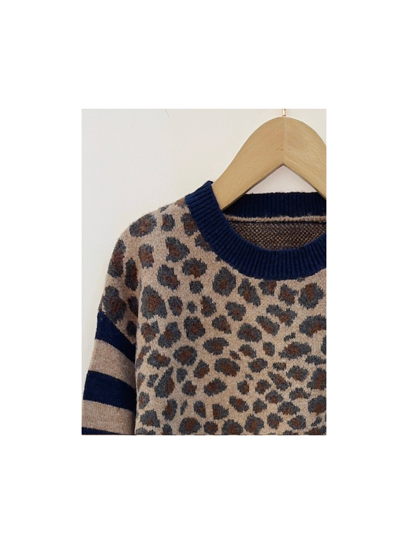 VALENTINO Pull léopard marine VALENTINO Pull léopard marine