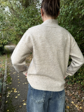 Pull Malone beige femme boutons dorés | Sud Access Pull Malone beige femme boutons dorés | Sud Access
