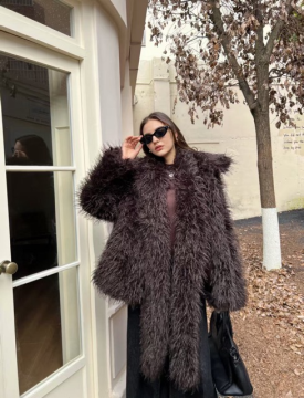 CRAWFORD Manteau et écharpe chocolat