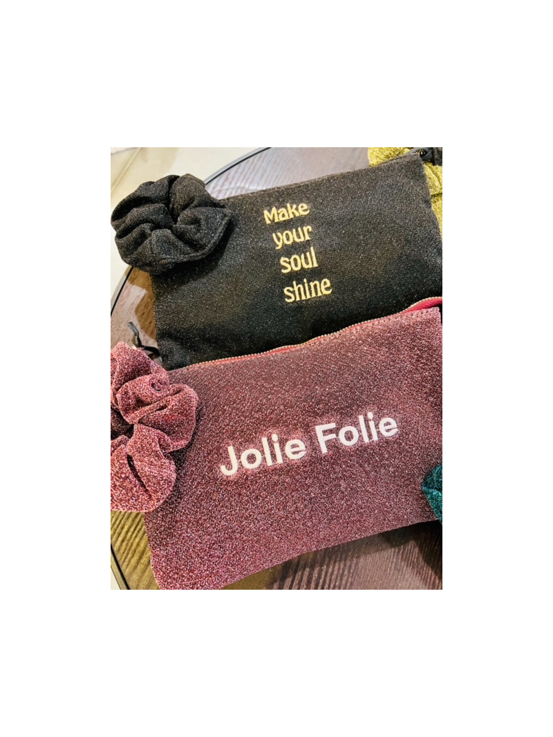 PAILLETTES pochette avec chouchou noire