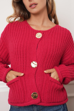 DAN Gilet bouton dorés rouge